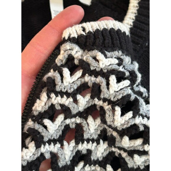 Victoria Secret Raglan Sleeve Zip Front Cotton Cardigan size XS Open Knit Hearts - Picture 3 of 9